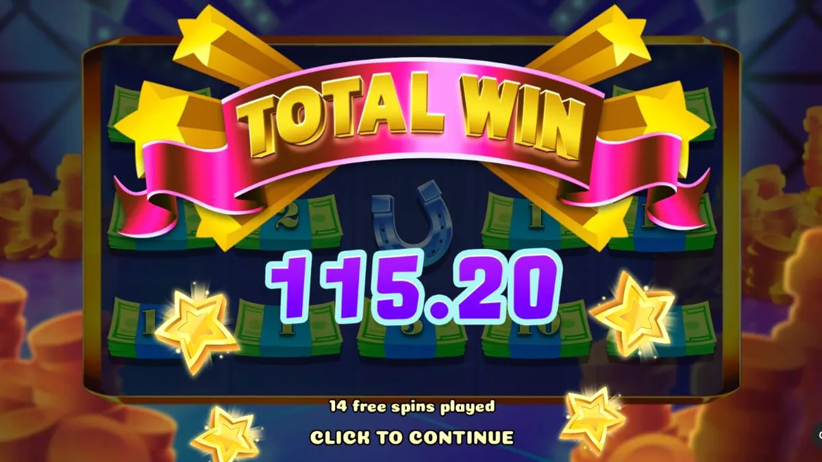 Interface do jogo Magic Piggy OG com tema de show de prêmios