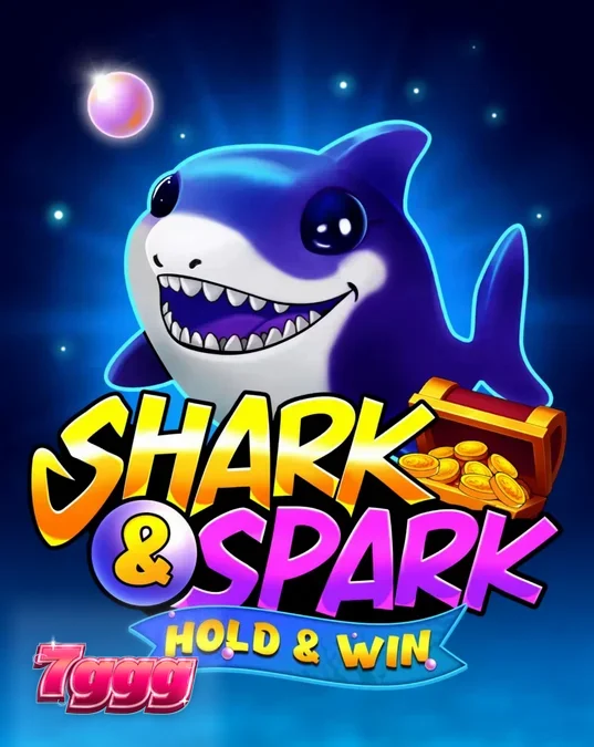 Interface colorida e subaquática do slot Shark & Spark Hold & Win